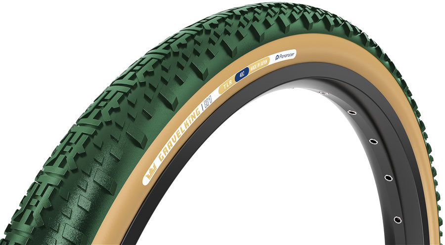 Panaracer GravelKing X1 Tire - 700 x 50 Clincher Folding  British Racing Green/Brown