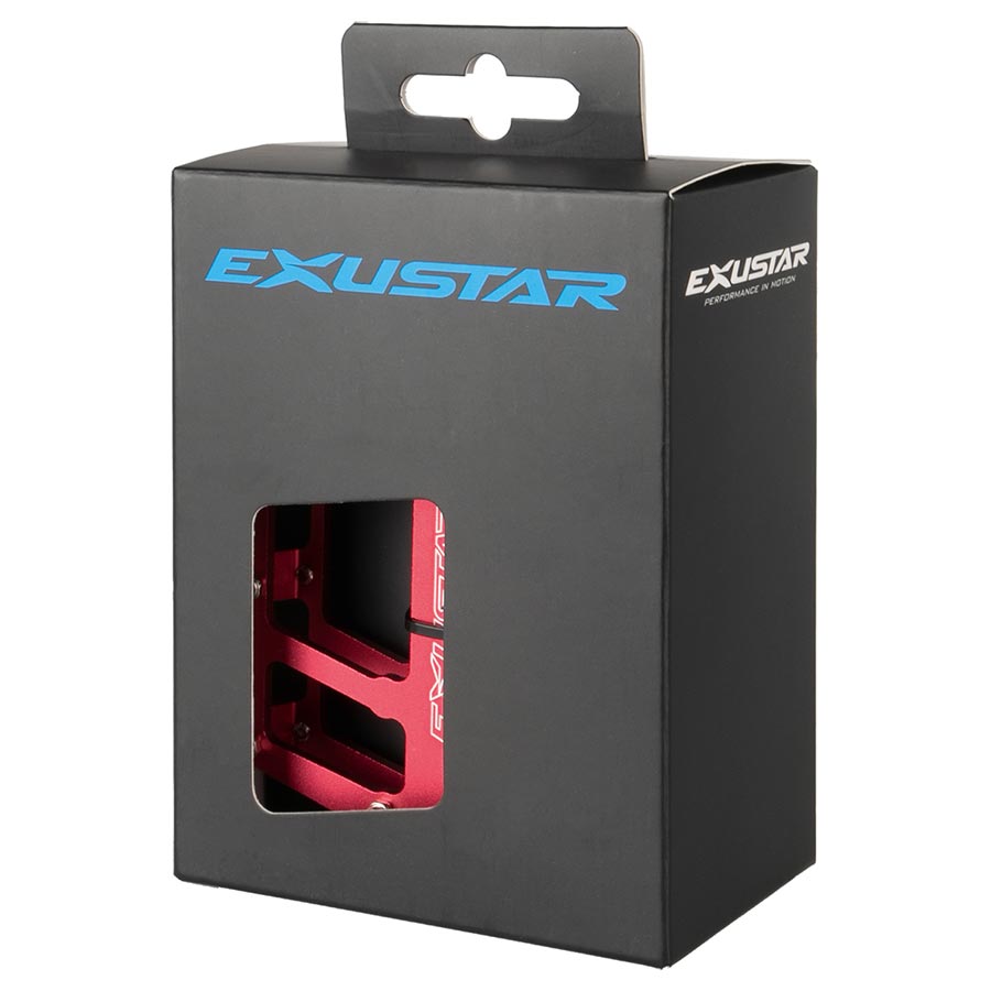 Exustar E-PB525 Platform Pedals Body: Aluminum Spindle: Cr-Mo 9/16'' Red