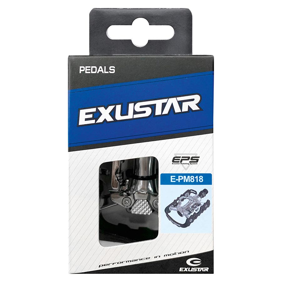 Exustar E-PM818 Dual Sided Pedals Body: Aluminum Spindle: Cr-Mo 9/16'' Black