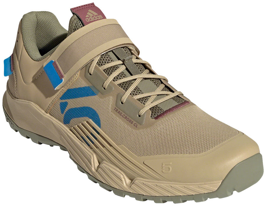 Five Ten Trailcross Mountain Clipless Shoes - Men's Beige Tone/Blue Rush/Orbit Green 10