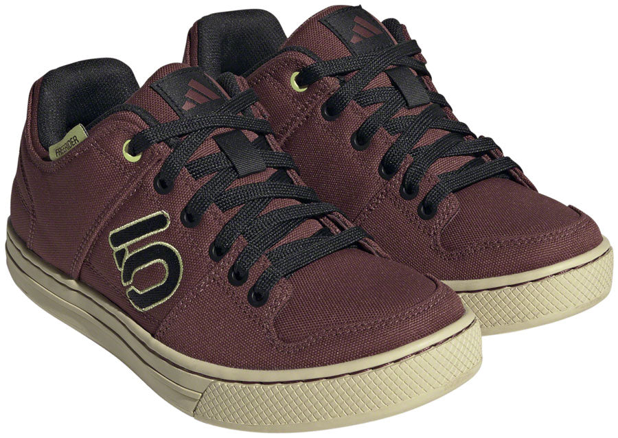 Five Ten Freerider Canvas Flat Shoes - Women's Quiet Crimson/Core Pulse Lime 10