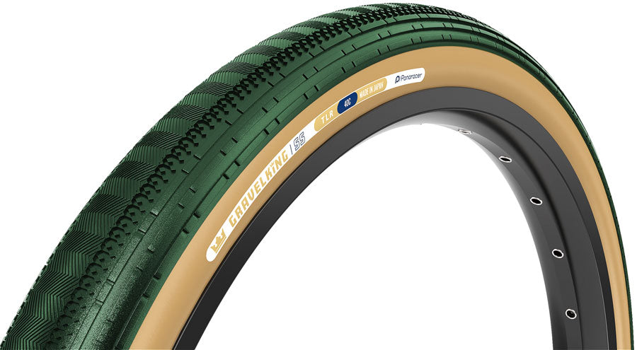 Panaracer GravelKing SS Tire - 700 x 40 Clincher Folding  British Racing Green/Brown